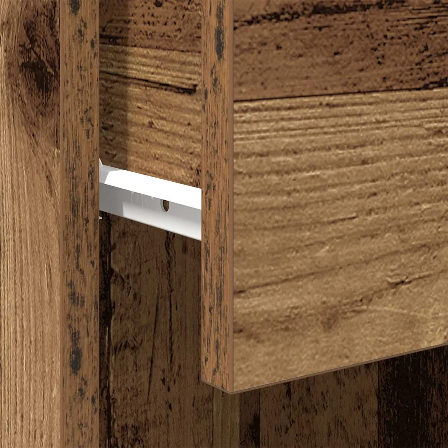 Cabinet de salle de bain avec porte Bois ancien 32 x 34 x 90 cm - 9