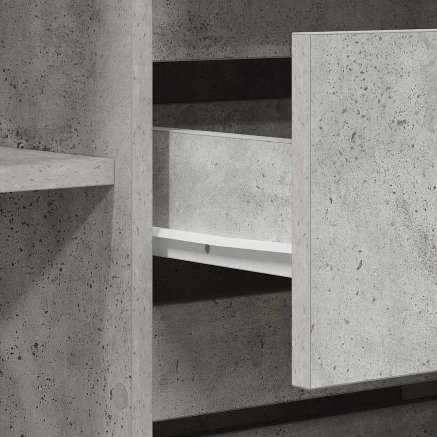 Buffet Gris béton 120 x 41 x 75 cm Bois d'ingénierie - 11