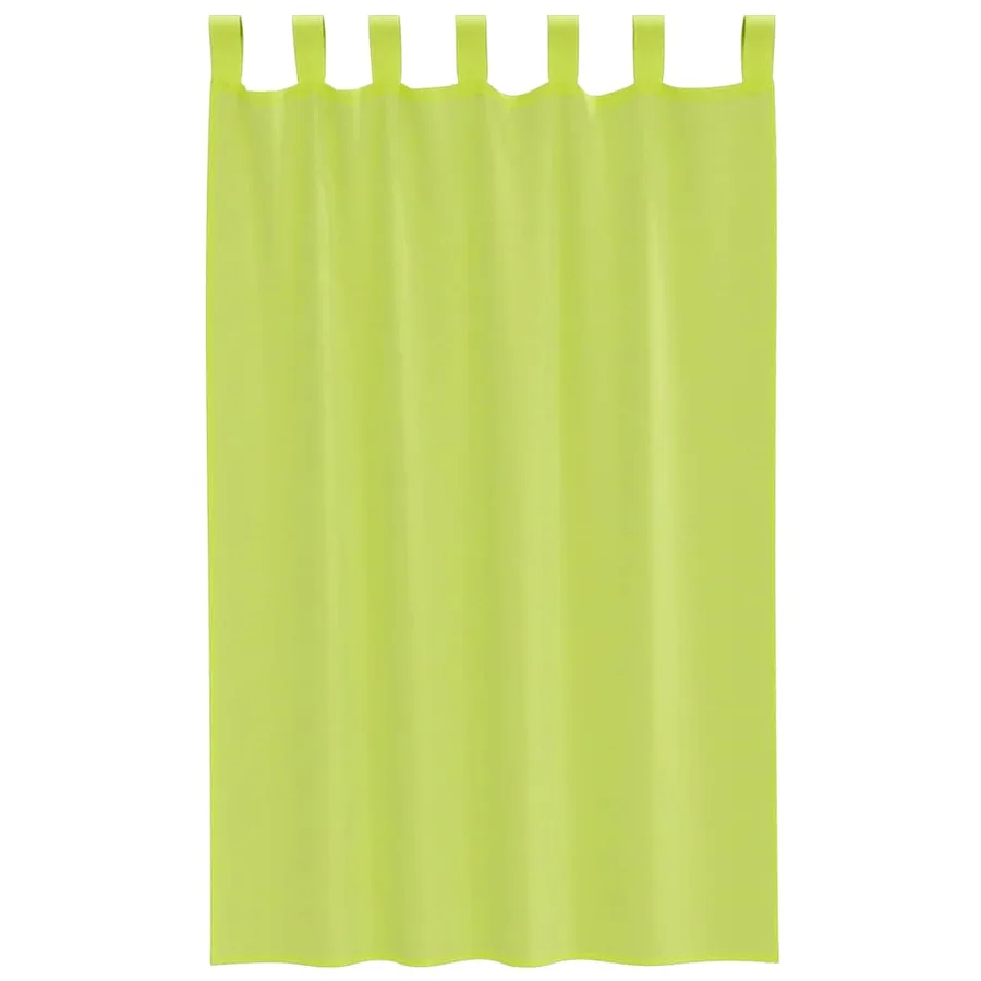 Rideaux en voile avec passants 2 pcs vert pomme - 4
