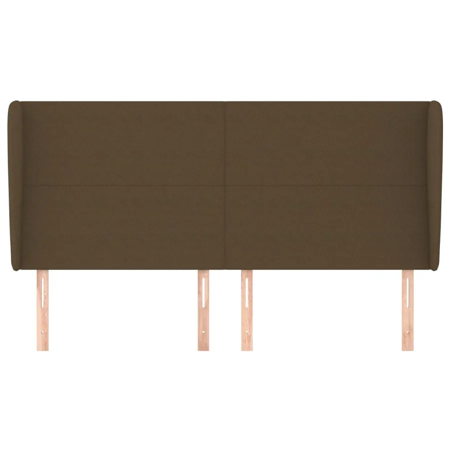 Tête de lit avec oreilles Marron foncé 163x23x118/128 cm Tissu - 3