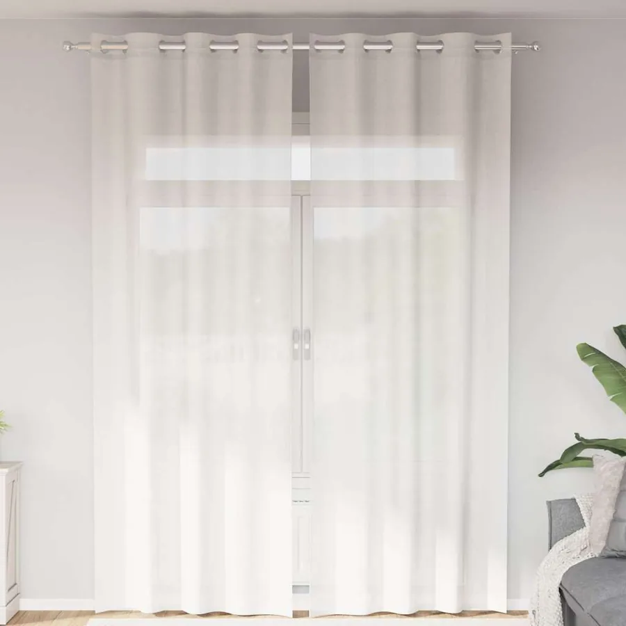 Rideaux en voile avec œillets 2 pcs blanc