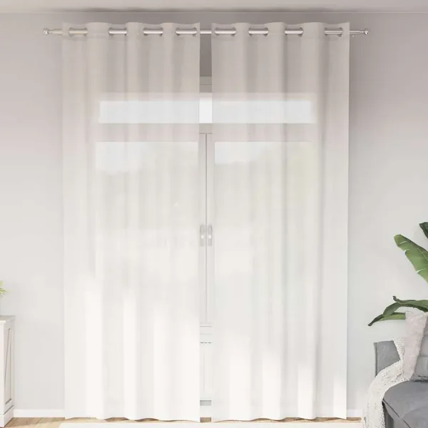 Rideaux en voile avec œillets 2 pcs blanc