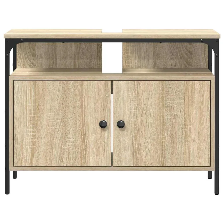 Meuble de Lavabo de Salle de Bain Marron 80 x 30 x 60 cm - 5