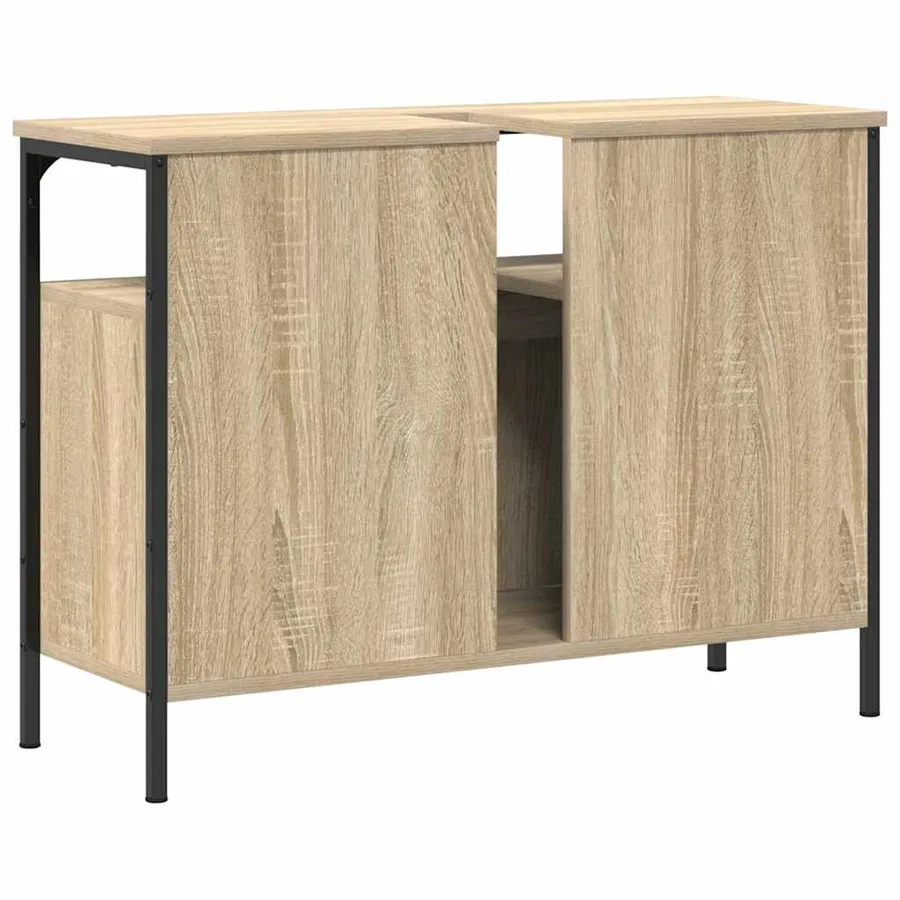 Meuble de Lavabo de Salle de Bain Marron 80 x 30 x 60 cm - 7