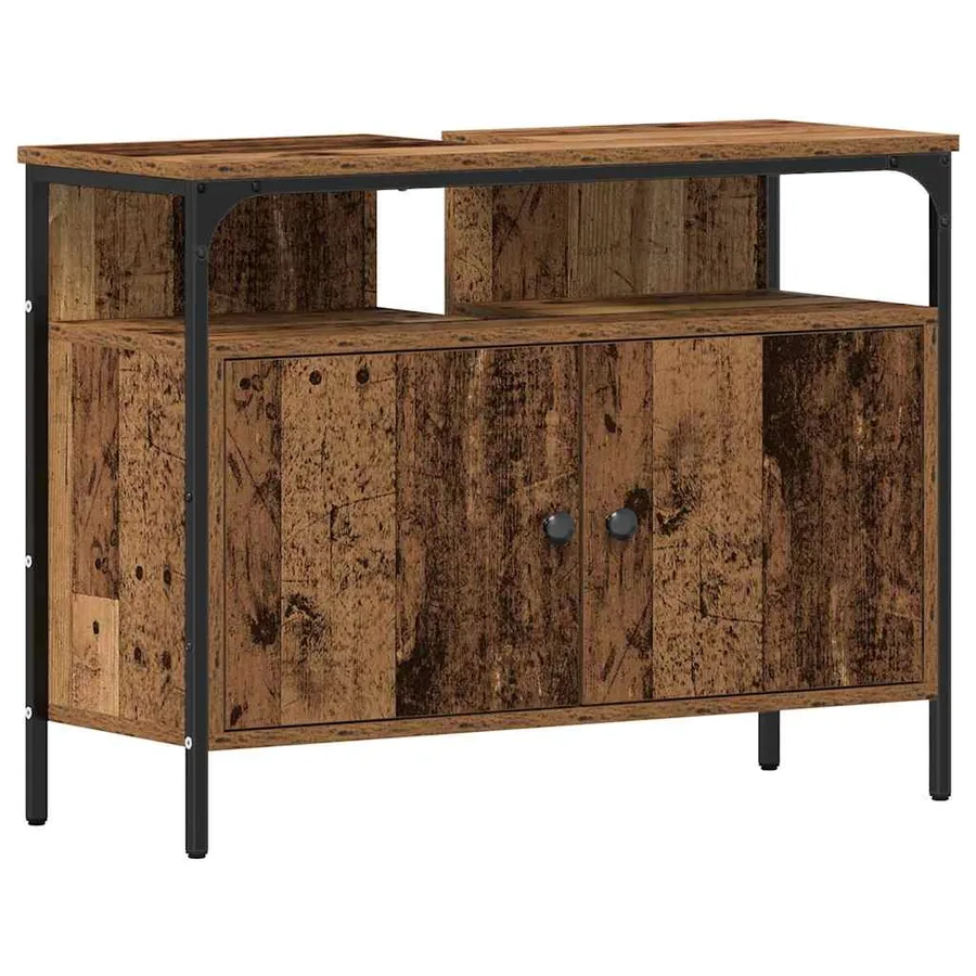 Meubles de salle de bain 3 pcs Marron Bois d'ingénierie - 7