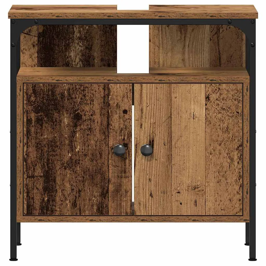 Meubles de salle de bain 3 pcs Marron Bois d'ingénierie - 9