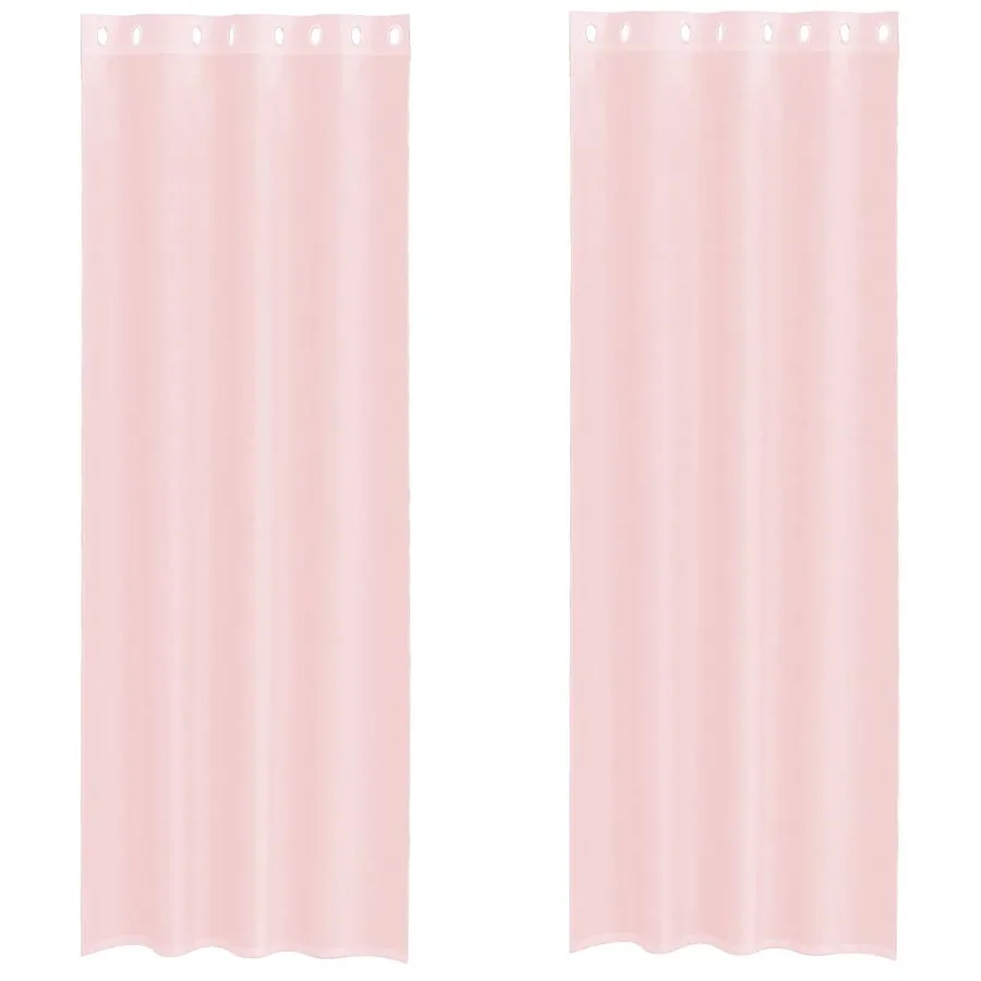 Rideaux en voile avec œillets 2 pcs rose clair 140x260 cm - 2