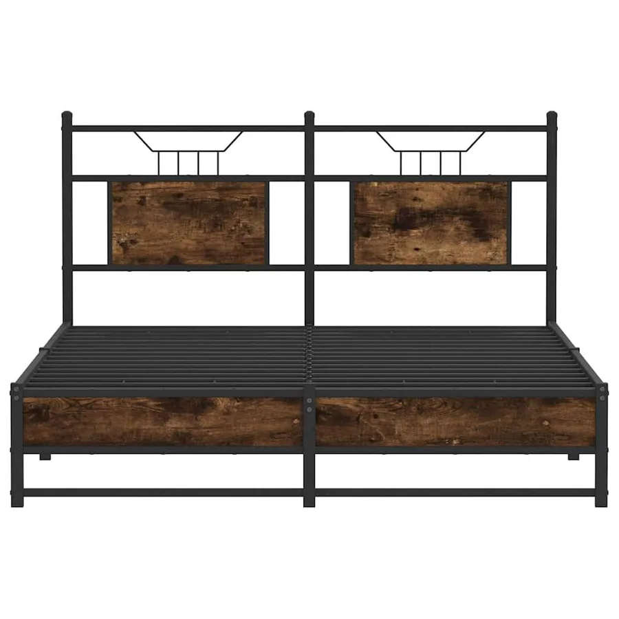 Cadre de lit sans matelas chêne fumé 137x190 cm bois ingénierie - 6