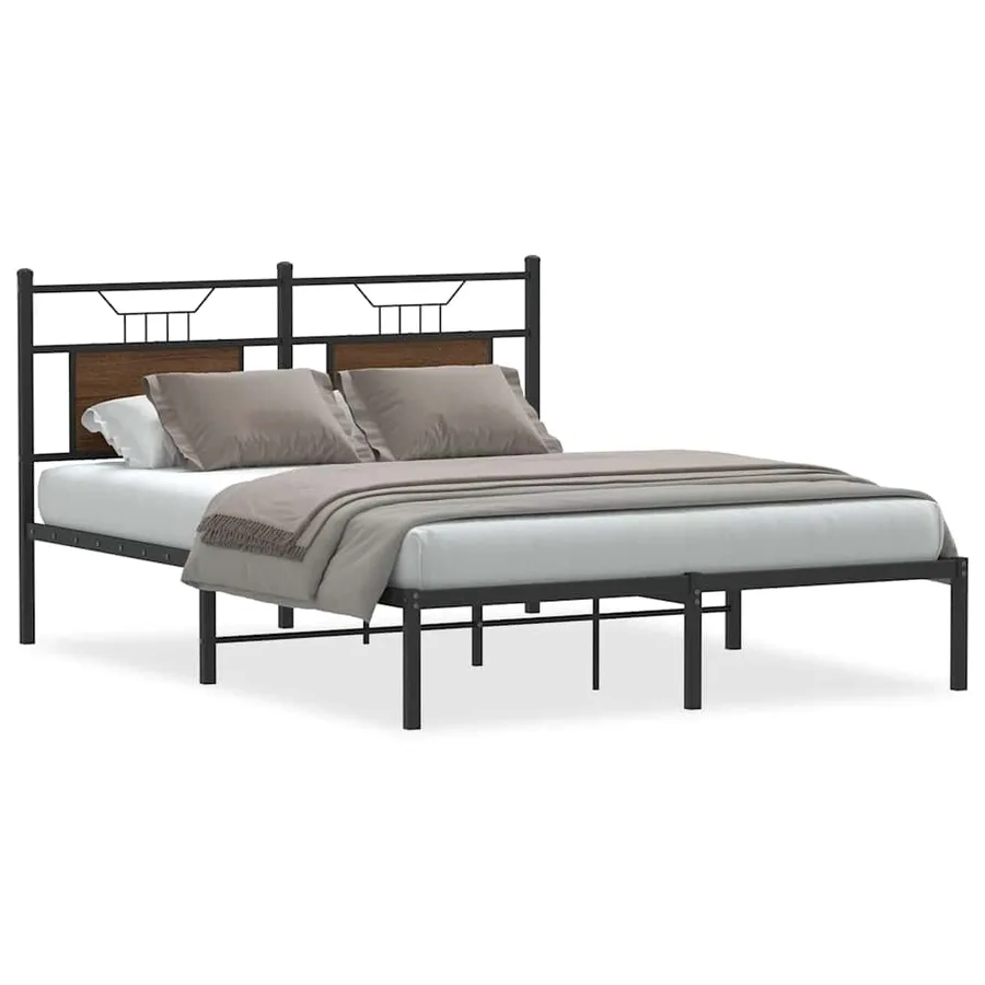 Cadre de lit sans matelas chêne marron 137x190 cm - 2