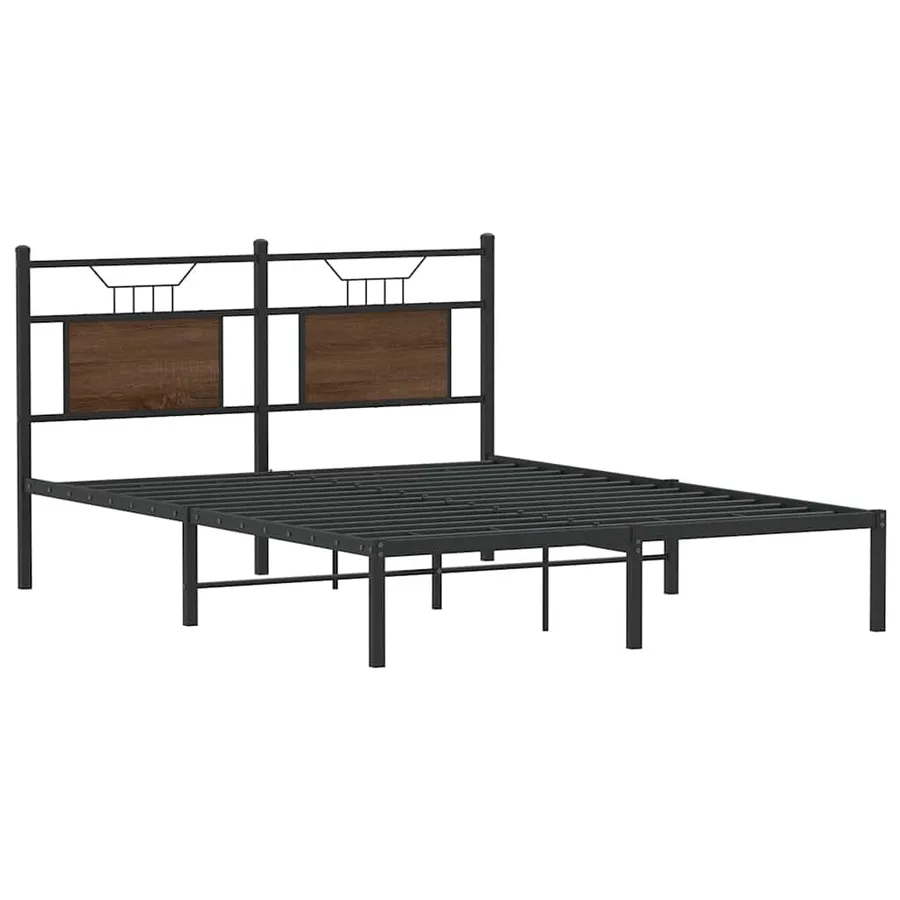 Cadre de lit sans matelas chêne marron 137x190 cm - 3