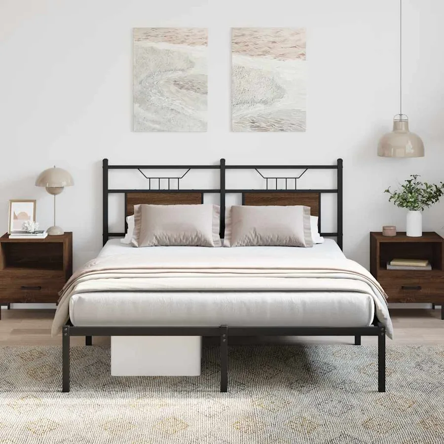 Cadre de lit sans matelas chêne marron 137x190 cm - 4