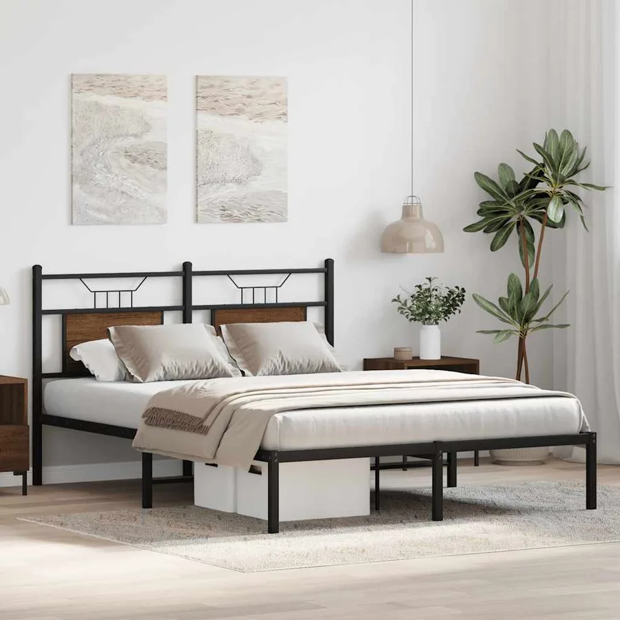 Cadre de lit sans matelas chêne marron 137x190 cm - 5