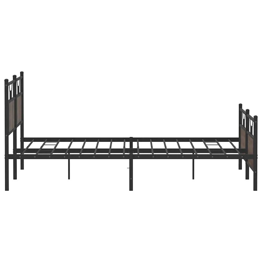 Cadre de lit en métal sans matelas chêne marron 160x200 cm - 7