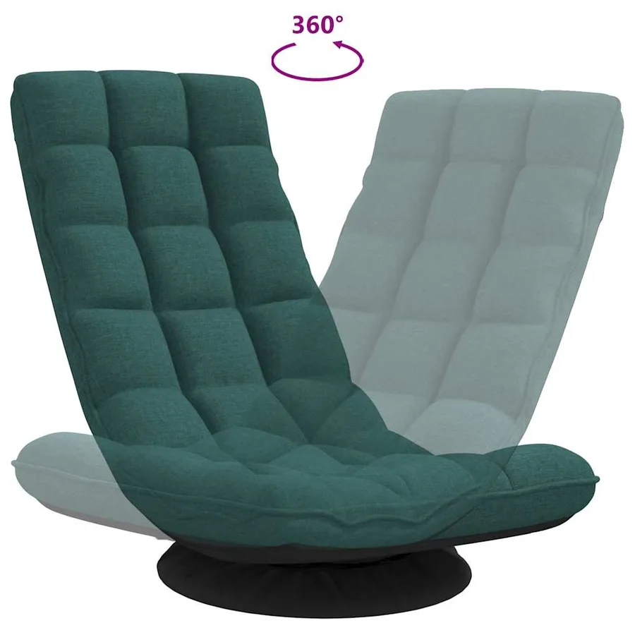 Fauteuil de sol pivotant vert foncé 70x51x79 cm tissu - 7