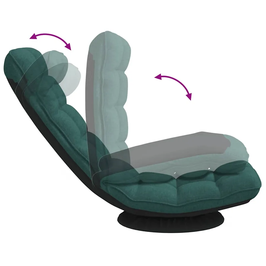 Fauteuil de sol pivotant vert foncé 70x51x79 cm tissu - 8