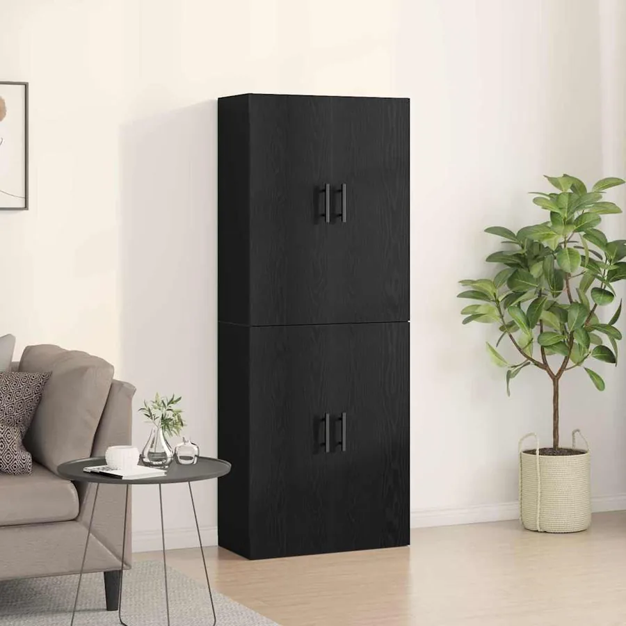 Armoire Murale Montage mural 2 pcs Chêne noir 69,5 x 34 x 90 cm