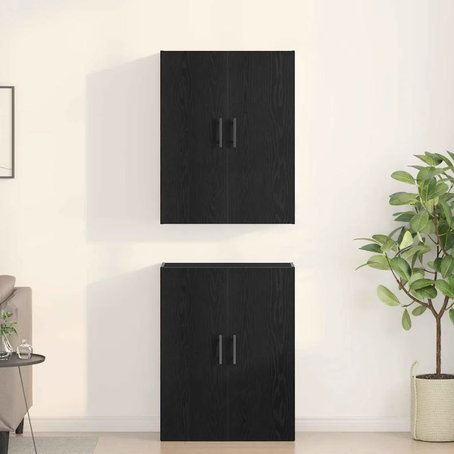 Armoire Murale Montage mural 2 pcs Chêne noir 69,5 x 34 x 90 cm - 4
