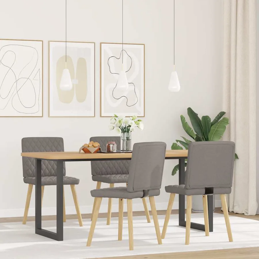 Chaises à manger lot de 4 taupe tissu - 2