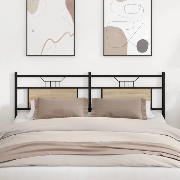 Tête de lit de remplacement chêne sonoma 180 cm bois d'ingénierie et acier