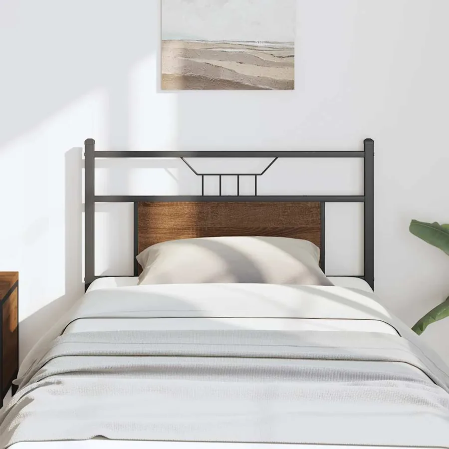 Tête de lit de remplacement chêne marron 80 cm bois d'ingénierie et acier
