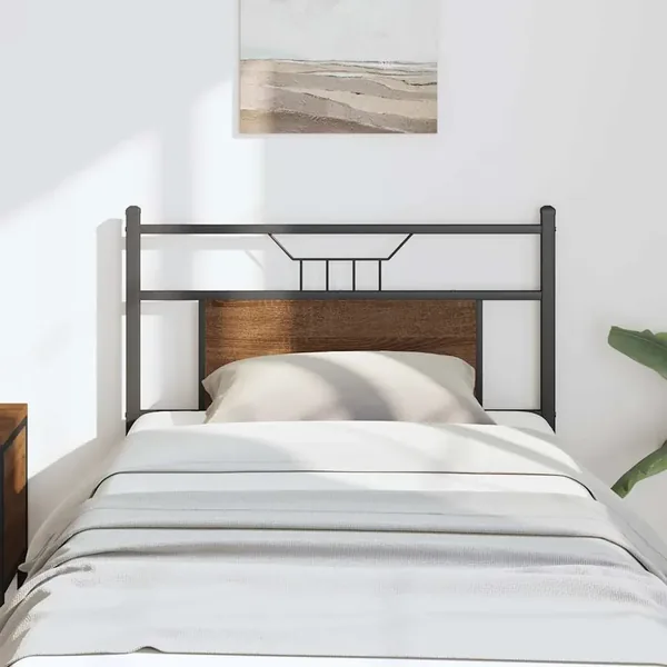 Tête de lit de remplacement chêne marron 80 cm bois d'ingénierie et acier