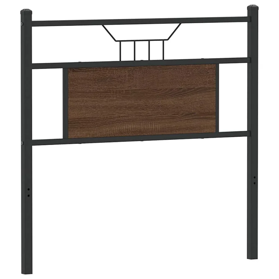 Tête de lit de remplacement chêne marron 80 cm bois d'ingénierie et acier - 2