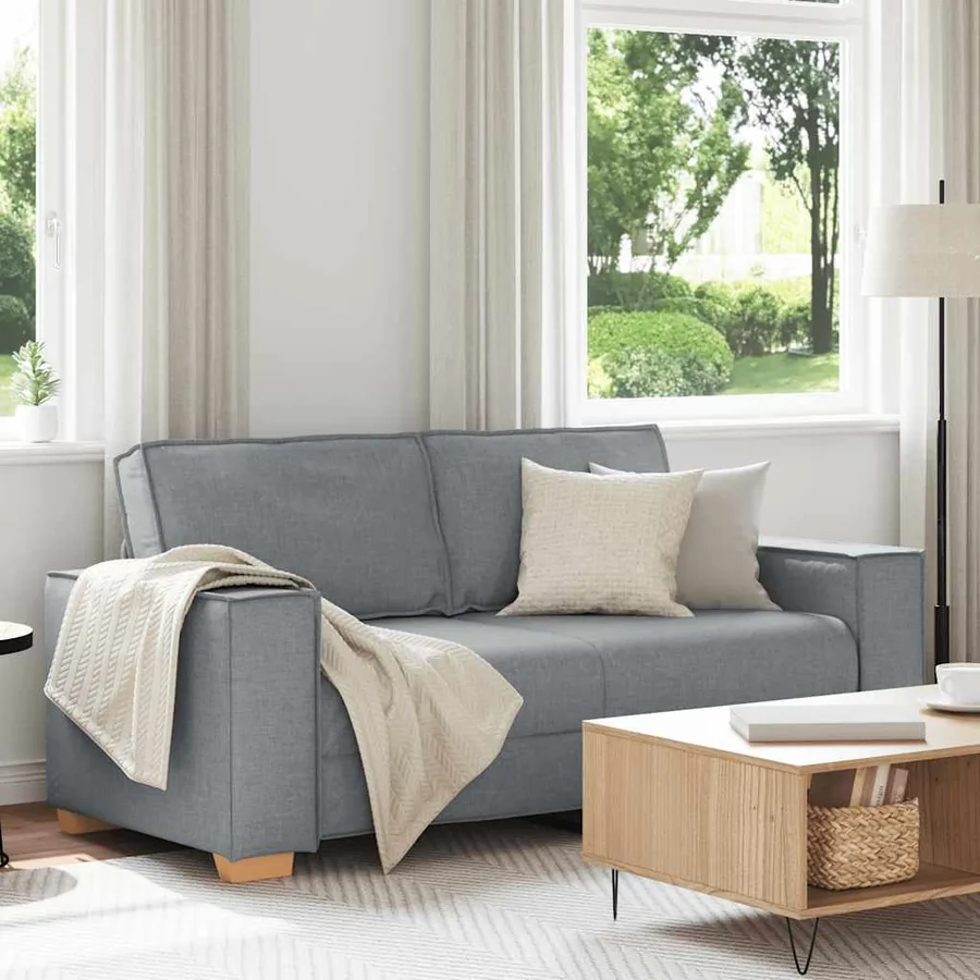 Canapé 2 places Gris clair 180x78x84 cm Tissu