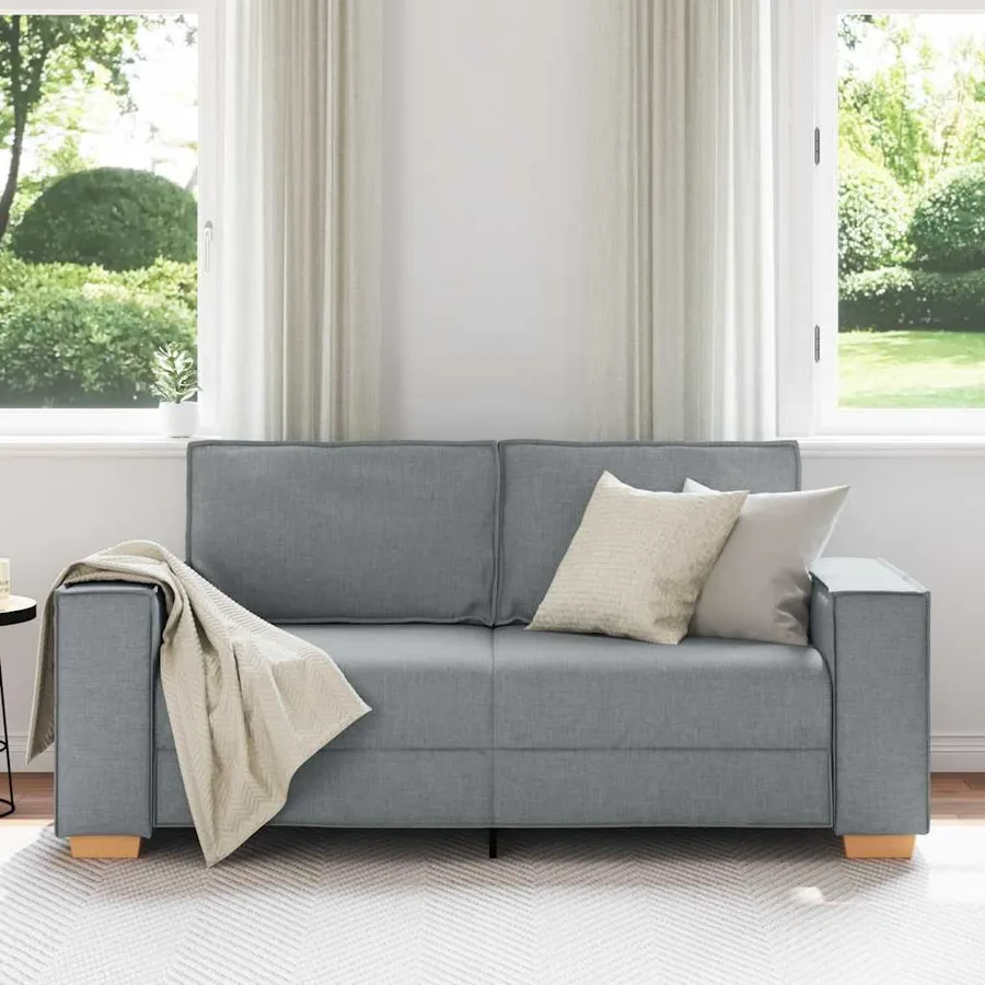 Canapé 2 places Gris clair 180x78x84 cm Tissu - 3