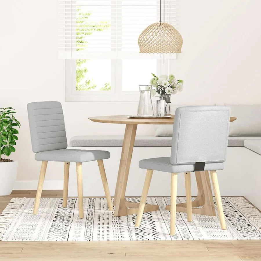 Chaises à manger lot de 2 gris nuage tissu