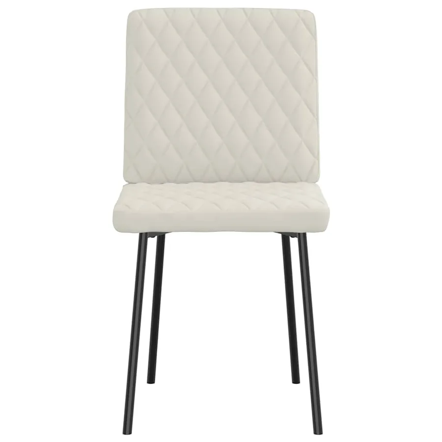 Chaises à manger lot de 4 Crème Velours - 4