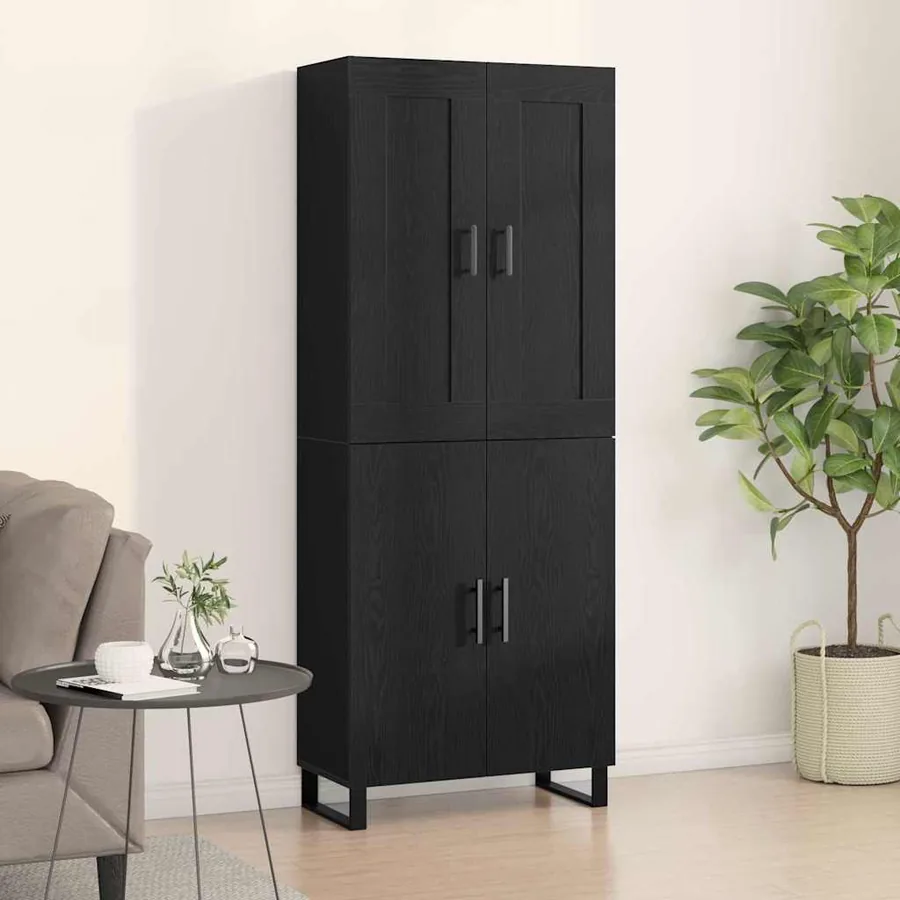 Haut Armoire Chêne noir 69,5 x 34 x 180 cm Bois d'ingénierie