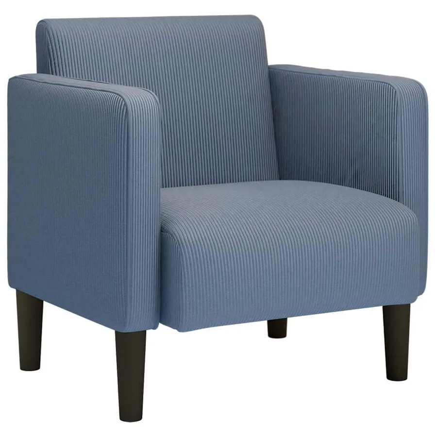 Canapé-chaise accoudoirs bleu 54 cm tissu velours côtelé - 2