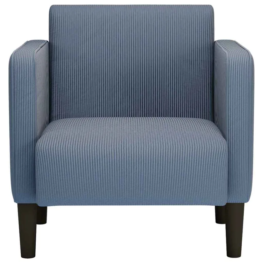 Canapé-chaise accoudoirs bleu 54 cm tissu velours côtelé - 3