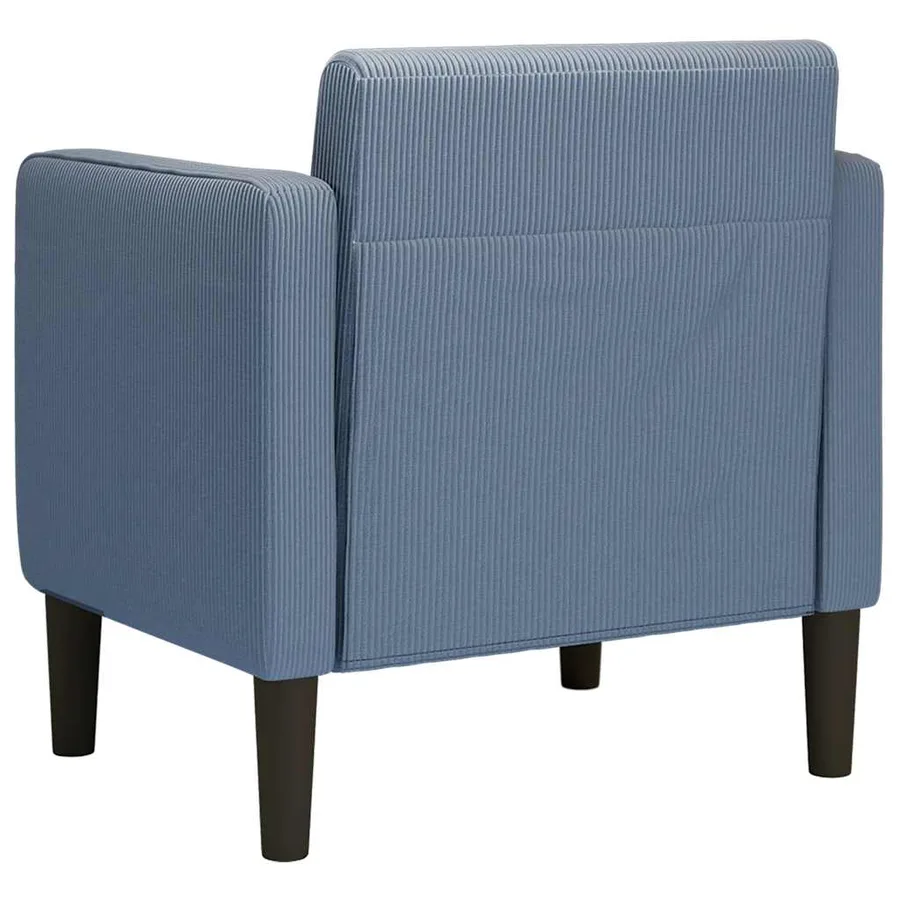 Canapé-chaise accoudoirs bleu 54 cm tissu velours côtelé - 5