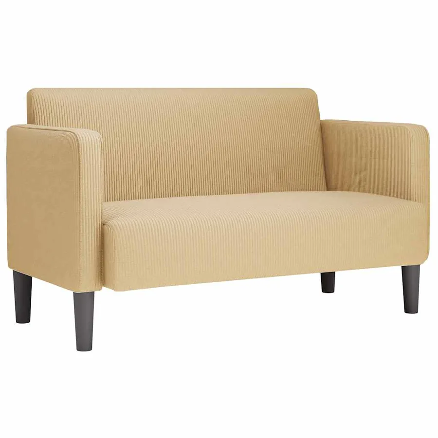 Canapé causeuse gris-vert 109 cm tissu velours côtelé - 2