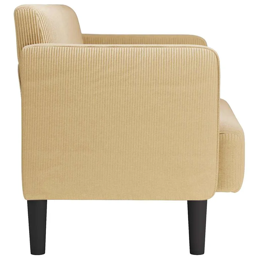 Canapé causeuse gris-vert 109 cm tissu velours côtelé - 4