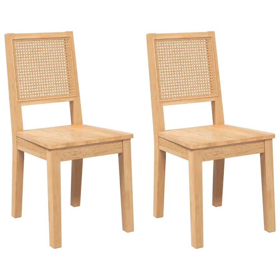 Chaises à manger 2 pcs bois massif caoutchouc - 2