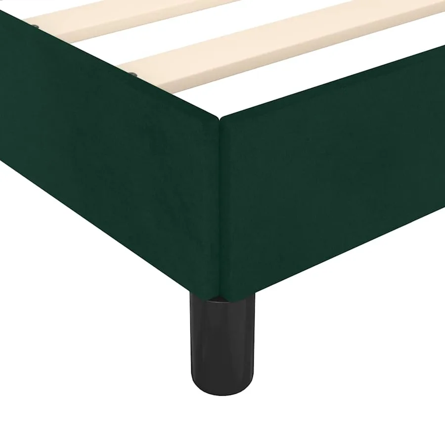 Cadre de lit sans matelas vert foncé velours - 10