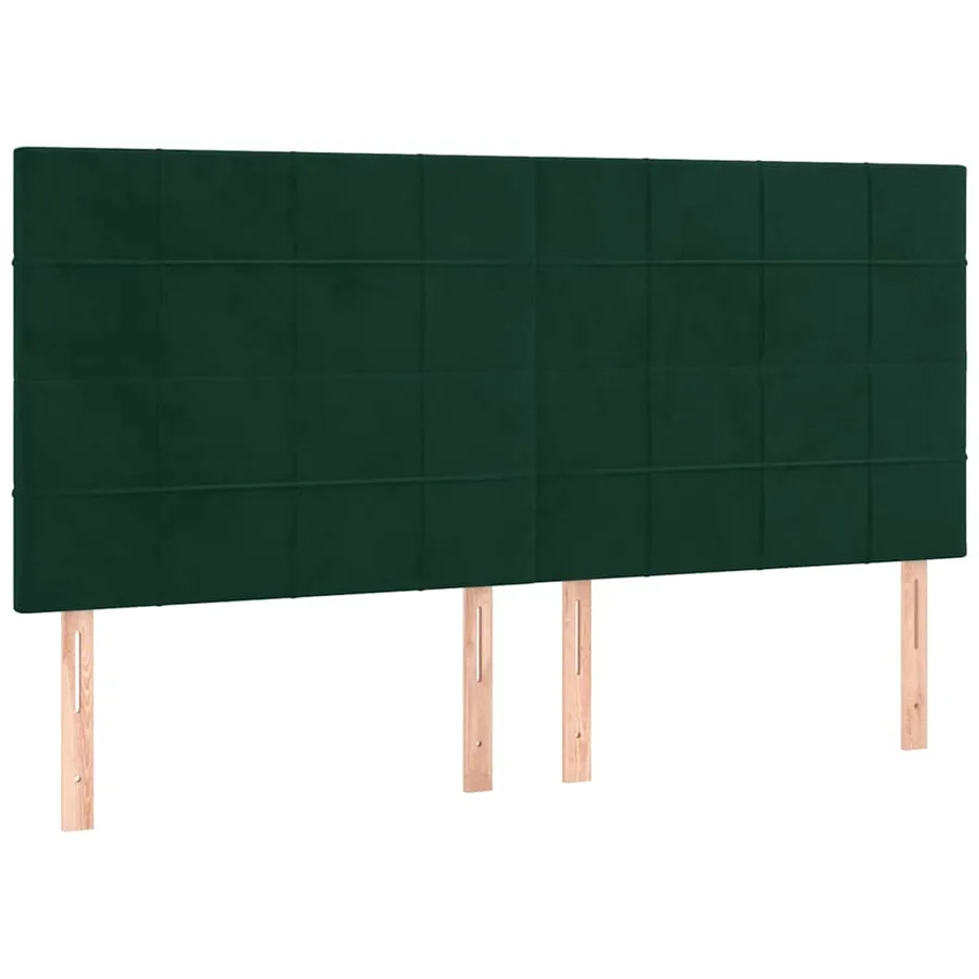 Cadre de lit sans matelas vert foncé velours - 7