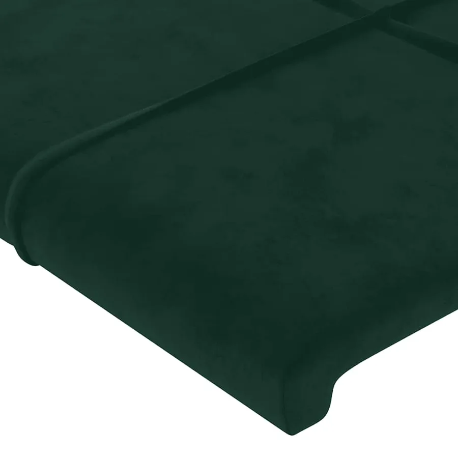 Cadre de lit sans matelas vert foncé velours - 9