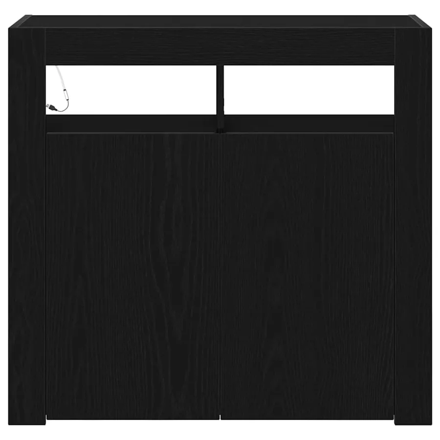 Buffet Chêne noir 80 x 35 x 75 cm Bois d'ingénierie - 5