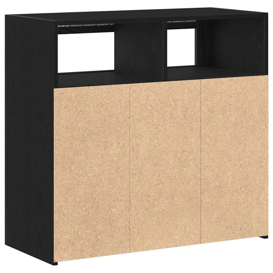Buffet Chêne noir 80 x 35 x 75 cm Bois d'ingénierie - 7