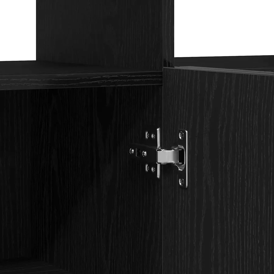 Buffet Chêne noir 80 x 35 x 75 cm Bois d'ingénierie - 9