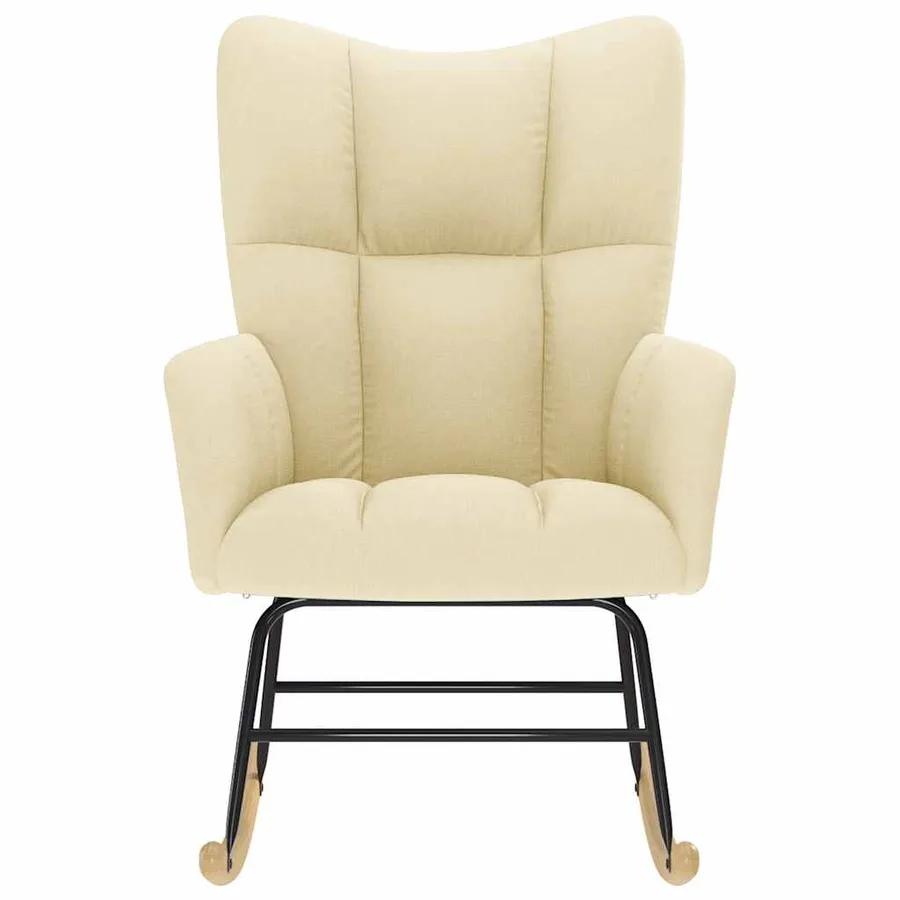 Chaise à bascule Crème Tissu - 3