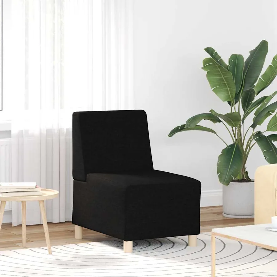 Canapé modulaire sans accoudoirs Noir 55 cm Tissu
