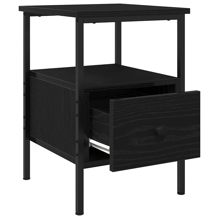 Cabinet de chevet Chêne noir 34 x 36 x 50 cm Bois d'ingénierie - 5