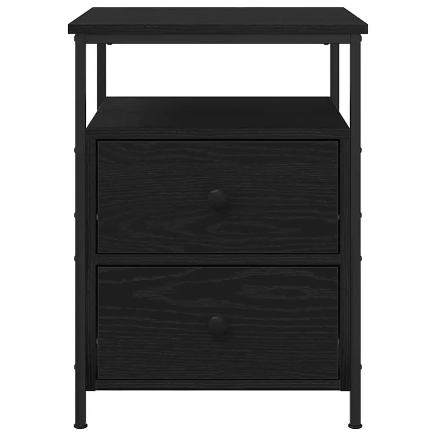 Cabinet de chevet avec tiroir Chêne noir 34 x 35,5 x 50 cm - 6