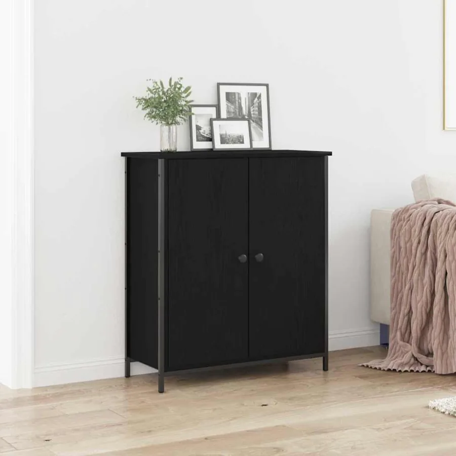 Buffet Chêne noir 70 x 30 x 80 cm Bois d'ingénierie