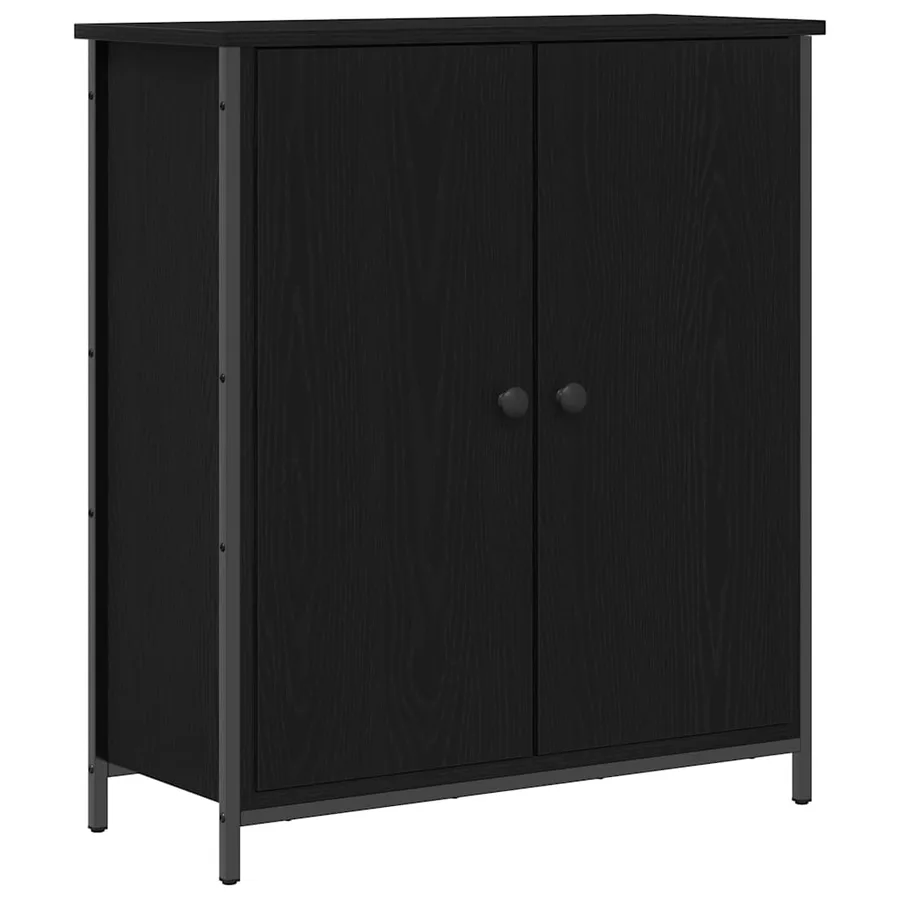 Buffet Chêne noir 70 x 30 x 80 cm Bois d'ingénierie - 2