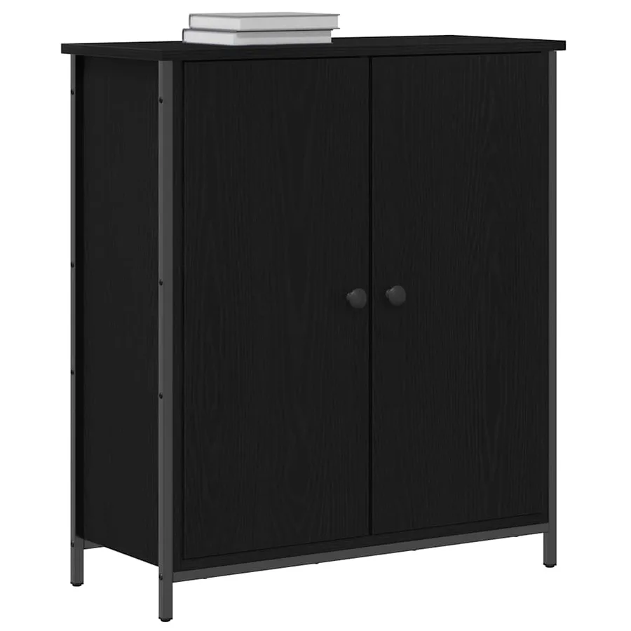 Buffet Chêne noir 70 x 30 x 80 cm Bois d'ingénierie - 3